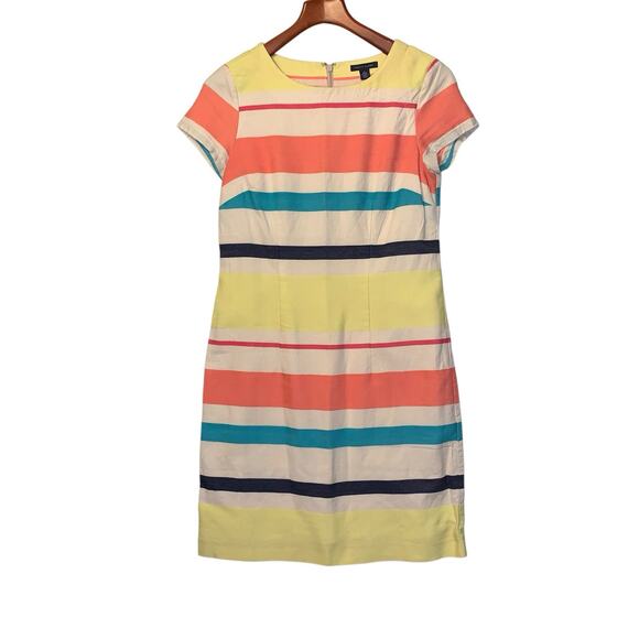 Tommy Hilfiger women’s Striped Short Sleeve linen blend preppy dress size 6 - Picture 3 of 9